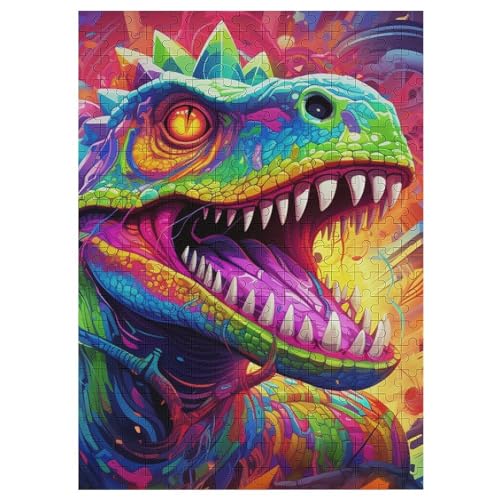 Dinosaurier 300 Teile Puzzle, Holzpuzzle, Puzzles Für Erwachsene Kinder, 300 Teile Puzzle Für Jugendliche & Erwachsene Lernspiel Herausforderungsspielzeug （42×30cm） von GGJJTT