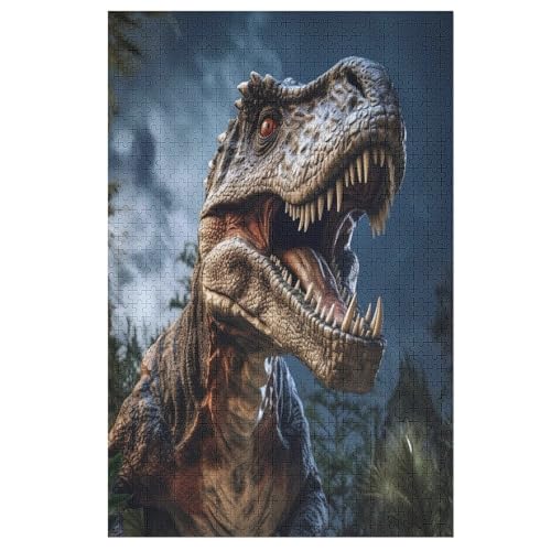 Dinosaurier Holzpuzzle Erwachsene - 1000 Teiliges Jigsaw Knobelspiel - Puzzle Für Erwachsene & Kinder - Outdoor & Reisespielzeug （78×53cm） von GGJJTT