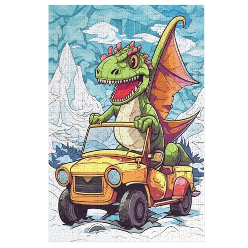 Dinosaurier Puzzles 1000 Teile Erwachsener Kniffel Spaß Für Die Ganze Familie, Holzpuzzle Kinder Erwachsene, Impossible Puzzle Schwer （78×53cm） von GGJJTT