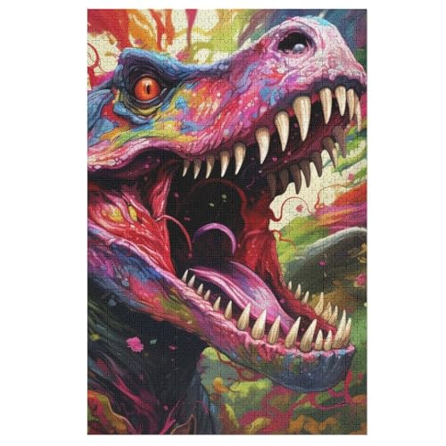 Dinosaurier Puzzles 1000 Teile Erwachsener Kniffel Spaß Für Die Ganze Familie, Holzpuzzle Kinder Erwachsene, Impossible Puzzle Schwer 78×53cm von GGJJTT