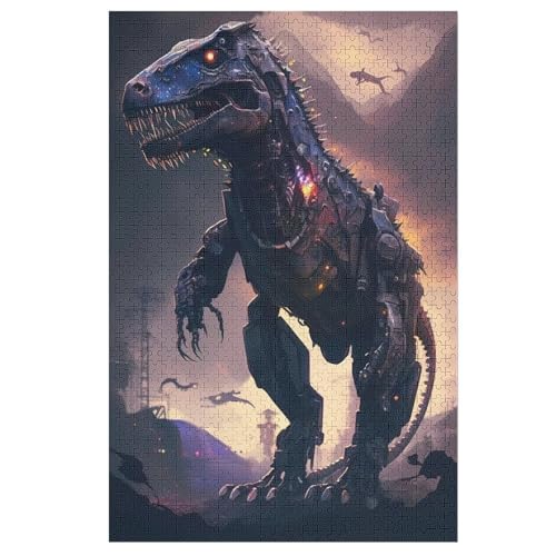 Dinosaurier Puzzles 1000 Teile Erwachsener Kniffel Spaß Für Die Ganze Familie - 1000 Puzzleteilige Motive, Holzpuzzle Kinder Erwachsene, Impossible Puzzle Schwer （78×53cm） von GGJJTT