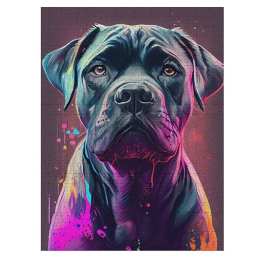 Dog – Puzzle 500 Teile, Holzpuzzle, Herausforderndes GesKükenlichkeitsspiel Für Die Ganze Familie, Kinder Erwachsenenpuzzle Ab 12 Jahren （55×41cm） von GGJJTT