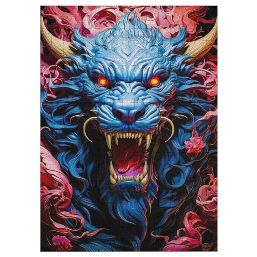 Drache 300 Teile Puzzles, Wood Craft, Hochwertiges Modernes Puzzle, DIY, Für Erwachsene Und Kinder Ab 12 Jahren Holz, Puzzle （42×30cm） von GGJJTT