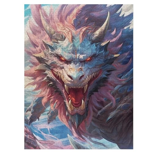 Drache Holzpuzzle Erwachsene - 500 Teiliges Jigsaw Knobelspiel - Puzzle Für Erwachsene & Kinder - Outdoor & Reisespielzeug - Geduldspiel （55×41cm） von GGJJTT