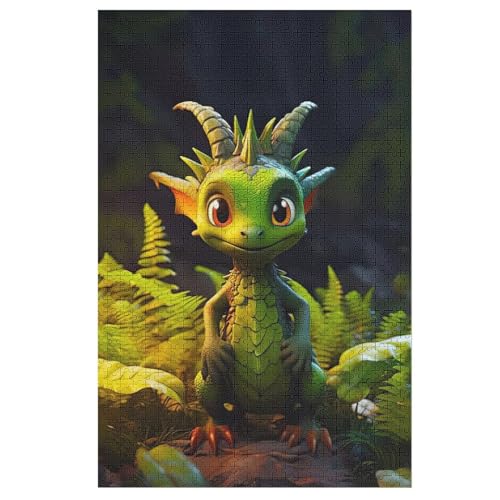 Drache Puzzles 1000 Teile Für Jugendliche Kreatives Holzpuzzlespielzeug Familienspiel Schwierigkeitsgrad Herausforderungspuzzles （78×53cm） von GGJJTT