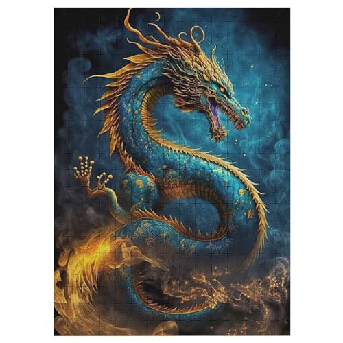 Drachen -Puzzle, 300 Teile,Holzpuzzle Für Erwachsene Kinder, Lustiges Spielzeug, Denkspiel, Spielzeug, Bildungsspiel, Herausforderung, Pädagogisch, （42×30cm） von GGJJTT