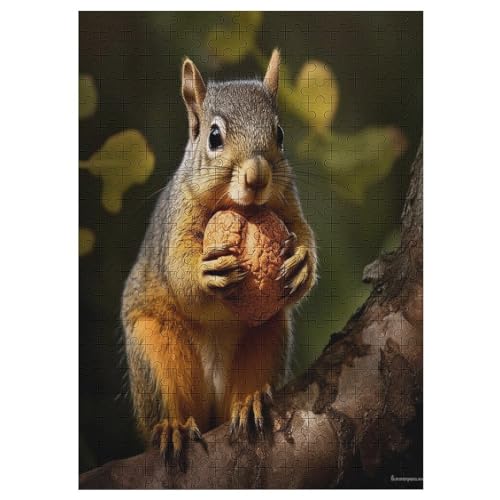 Eichhörnchen 300 Teile Puzzle, Holzpuzzle, Puzzles Für Erwachsene Kinder, 300 Teile Puzzle Für Jugendliche & Erwachsene Lernspiel Herausforderungsspielzeug （42×30cm） von GGJJTT