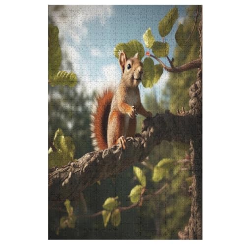 Eichhörnchen – Puzzle 1000 Teile, Holzpuzzle, Herausforderndes Geschicklichkeitsspiel Für Die Ganze Familie, Kinder Erwachsenenpuzzle Ab 12 Jahren （78×53cm） von GGJJTT