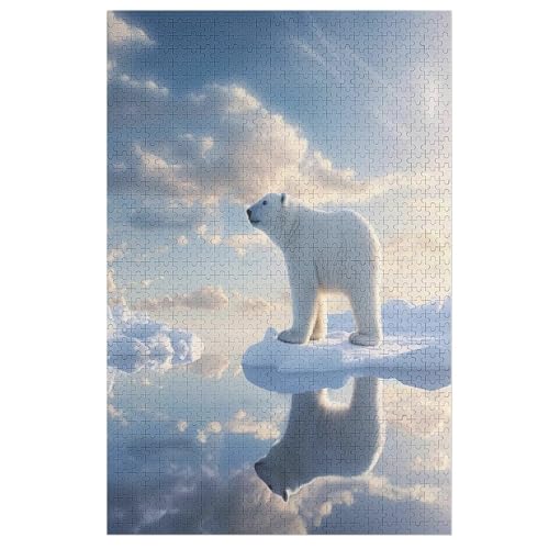 Eisbär Puzzles 1000 Teile Erwachsener Kniffel Spaß Für Die Ganze Familie - 1000 Puzzleteilige Motive, Holzpuzzle Kinder Erwachsene, Impossible Puzzle Schwer （78×53cm） von GGJJTT