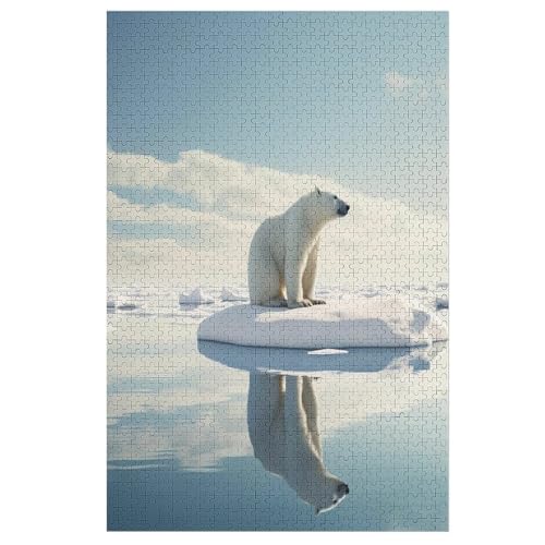 Eisbär Puzzles 1000 Teile Für Jugendliche Kreatives Holzpuzzlespielzeug Familienspiel Schwierigkeitsgrad Herausforderungspuzzles （78×53cm） von GGJJTT