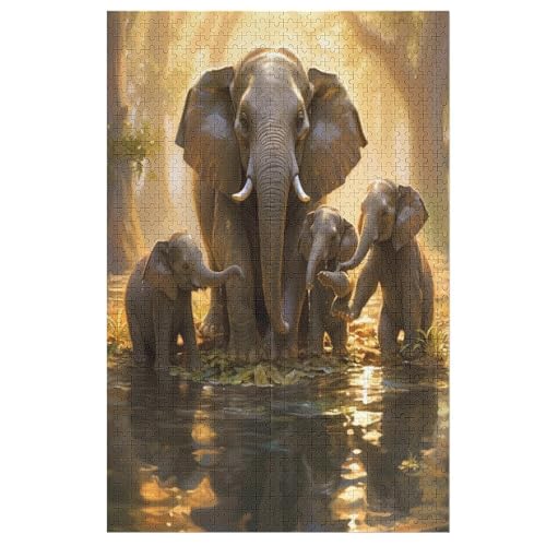 ElephAmeisen -Puzzle, 1000 Teile,Holzpuzzle Für Erwachsene Kinder, Lustiges Spielzeug, Denkspiel, Spielzeug, Bildungsspiel, Herausforderung, Pädagogisch, （78×53cm） von GGJJTT