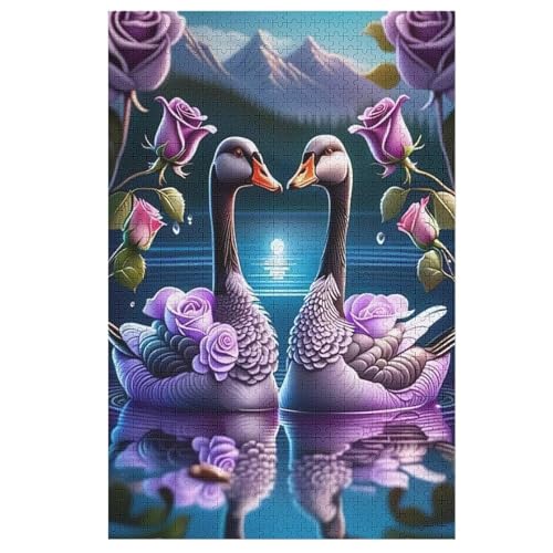 Ente 1000 Teile Puzzles Für Erwachsene Holzpuzzle Familienpuzzlespiel Stressabbau-Puzzle Für Erwachsene Kinder Ab 12 Jahren （78×53cm） von GGJJTT