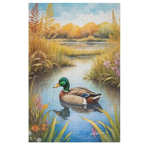 Ente Puzzle Für Erwachsene,1000-teiliges Puzzle,Puzzle Für Erwachsene Und Kinder,Holzpuzzle,Lernspielzeug, （78×53cm） von GGJJTT