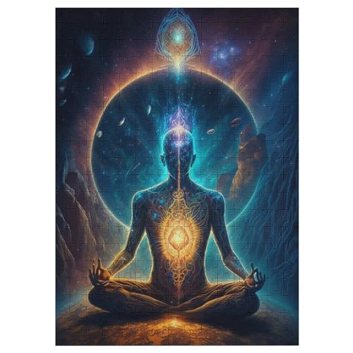 Esoterisches Zen-Universum Puzzle Für Erwachsene 300 Teile Premium 100% Recyceltes Brett Zum Lernen, Lernspielzeug, Familienspiele Kinder Holzpuzzle （42×30cm） von GGJJTT