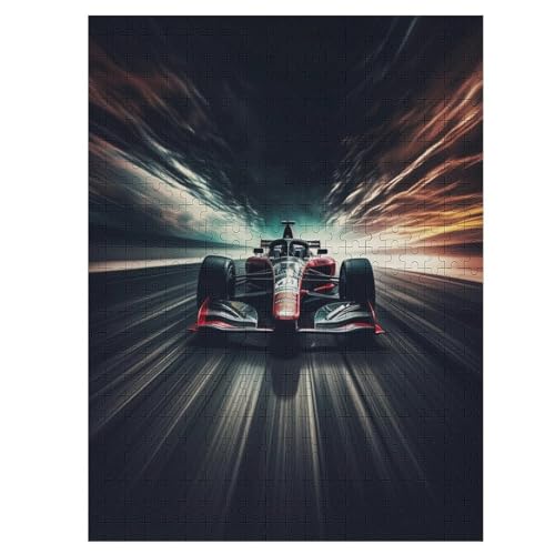 F1-Rennen Holzpuzzle 500 Teile, Knobelspiele Für Erwachsene, Teenager, Puzzles Unmögliche - Kinder Puzzle Zimmer Deko （55×41cm） von GGJJTT