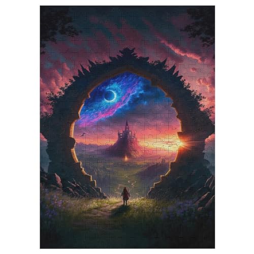 Fantasy-Kunst Puzzle Für Erwachsene 300 Teile Premium 100% Recyceltes Brett Zum Lernen, Lernspielzeug, Familienspiele Kinder Holzpuzzle （42×30cm） von GGJJTT