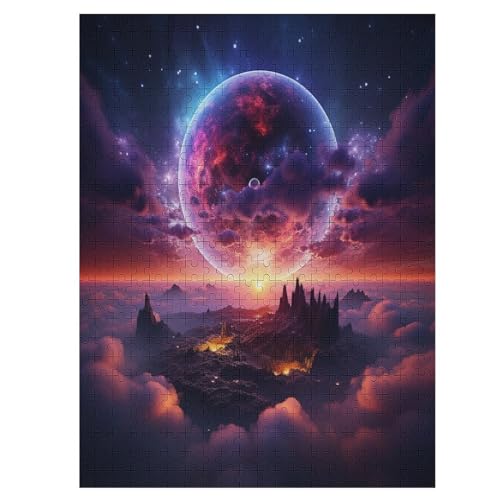 Fantasy-Landschaft -Puzzle, 500 Teile,Holzpuzzle Für Erwachsene Kinder, Lustiges Spielzeug, Denkspiel, Spielzeug, Bildungsspiel, Herausforderung, Pädagogisch, （55×41cm） von GGJJTT