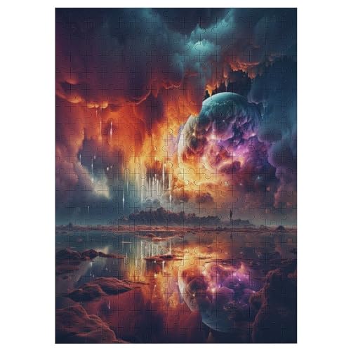 Fantasy-Landschaft Puzzle 300 Teile, Holzpuzzle Für Erwachsene, Impossible Puzzle, Geschicklichkeitsspiel Für Die Ganze Familie, Puzzle Farbenfrohes Legespiel Kinder Puzzles （42×30cm） von GGJJTT