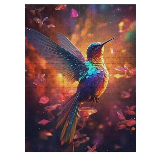 Farbe des Kolibris Holzpuzzle Erwachsene - 500 Teiliges Jigsaw Knobelspiel - Puzzle Für Erwachsene & Kinder - Outdoor & Reisespielzeug - Geduldspiel （55×41cm） von GGJJTT