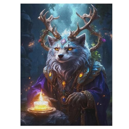 Feuer Zauberer Puzzle Für Erwachsene,500-teiliges Puzzle,Puzzle Für Erwachsene Und Kinder,Holzpuzzle,Lernspielzeug, （55×41cm） von GGJJTT