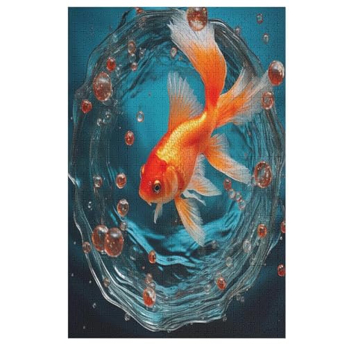 Fisch -Puzzle, 1000 Teile,Holzpuzzle Für Erwachsene Kinder, Lustiges Spielzeug, Denkspiel, Spielzeug, Bildungsspiel, Herausforderung, Pädagogisch, （78×53cm） von GGJJTT