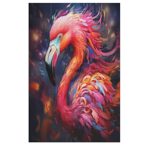 Flamingo 1000 Teile Puzzles Für Erwachsene, Impossible Puzzle, Geschicklichkeitsspiel Für Die Ganze Familie, Kinder Holzpuzzle 78×53cm von GGJJTT