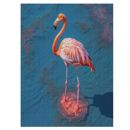 Flamingo Holzpuzzle 500 Teile, Knobelspiele Für Erwachsene, Teenager, Puzzles Unmögliche - Kinder Puzzle Zimmer Deko （55×41cm） von GGJJTT