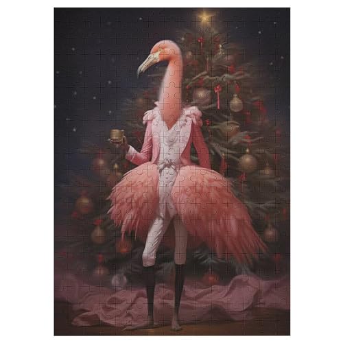 Flamingo Puzzle Für Erwachsene,300-teiliges Puzzle,Puzzle Für Erwachsene Und Kinder,Holzpuzzle,Lernspielzeug, （42×30cm） von GGJJTT