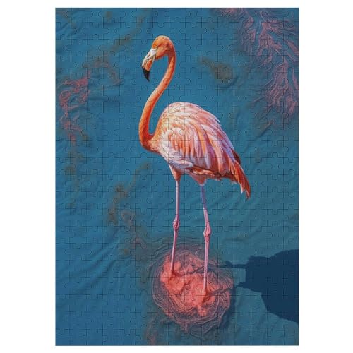 Flamingo Puzzles 300 Teile Erwachsener Kniffel Spaß Für Die Ganze Familie - 300 Puzzleteilige Motive, Holzpuzzle Kinder Erwachsene, Impossible Puzzle Schwer （42×30cm） von GGJJTT