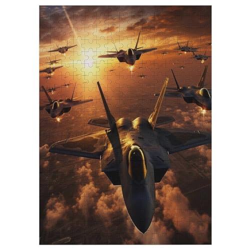 Flugzeugjäger Holzpuzzle 300 Teile, Knobelspiele Für Erwachsene, Teenager, Puzzles Unmögliche - Kinder Puzzle Zimmer Deko （42×30cm） von GGJJTT