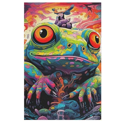 Frosch Holzpuzzle 1000 Teile, Knobelspiele Für Erwachsene, Teenager, Puzzles Unmögliche - Kinder Puzzle Zimmer Deko （78×53cm） von GGJJTT