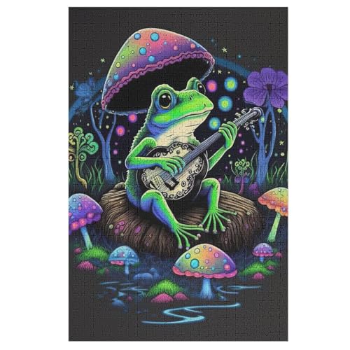 Frosch Playing Guitar 1000 Teile Puzzles Für Erwachsene, Impossible Puzzle, Geschicklichkeitsspiel Für Die Ganze Familie, Kinder Holzpuzzle 78×53cm von GGJJTT