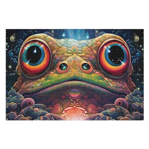 Frosch Puzzle 1000 Teile, Holzpuzzle Für Erwachsene Kinder, Impossible Puzzles, Geschicklichkeitsspiel Für Die Ganze Familie 78×53cm von GGJJTT