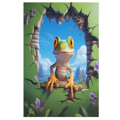 Frosch-Puzzle Für Erwachsene, 1000-teilige Puzzles Für Teenager Und Kinder, Kreative Puzzles Für Die Familie, Herausfordernde Spiele, Spielzeug, Geschenke （78×53cm） von GGJJTT