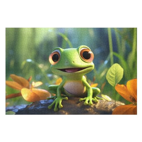 Frosch Puzzles 1000 Teile Erwachsener Kniffel Spaß Für Die Ganze Familie - 1000 Puzzleteilige Motive, Holzpuzzle Kinder Erwachsene, Impossible Puzzle Schwer （75×50cm） von GGJJTT