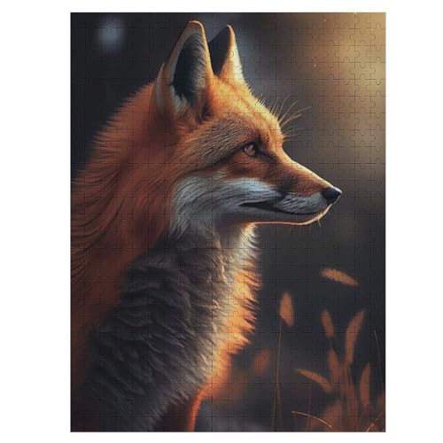 Fuchs 500 Teile Puzzle Für Erwachsene, Herausforderung Puzzles - Familienpuzzle Verringerter Druck Schwieriges Puzzle Rahmen Holzpuzzle Für Erwachsene Kinder 12+ （55×41cm） von GGJJTT