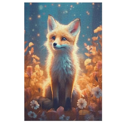 Fuchs Holzpuzzle 1000 Stück Puzzles Für Erwachsene Teenager Stress Abbauen Familien-Puzzlespiel Poster 1000-teiliges Puzzle Kinder Lernspiel Spielzeug Geschenk （78×53cm） von GGJJTT