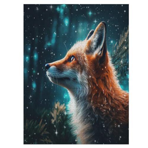 Fuchs Holzpuzzle 500 Teile, Knobelspiele Für Erwachsene, Teenager, Puzzles Unmögliche - Kinder Puzzle Zimmer Deko （55×41cm） von GGJJTT