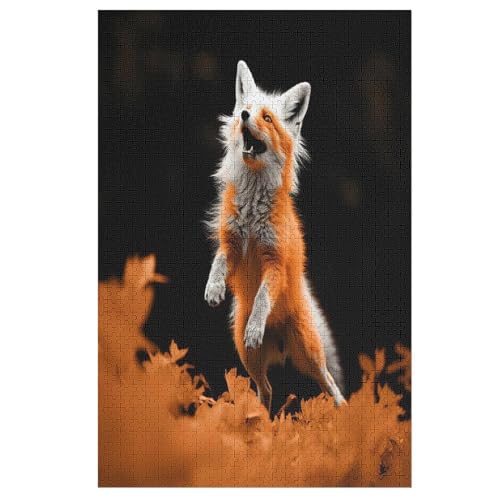 Fuchs Holzpuzzle Für Erwachsene Teenager Stress Abbauen Familien-Puzzlespiel Poster 1000-teiliges Puzzle Kinder Lernspiel （78×53cm） von GGJJTT