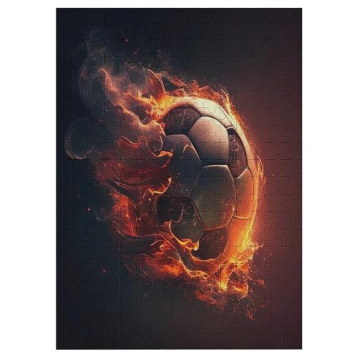 Fußball Holzpuzzle 300 Teile, Knobelspiele Für Erwachsene, Teenager, Puzzles Unmögliche - Kinder Puzzle Zimmer Deko （42×30cm） von GGJJTT