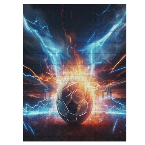 Fußball Puzzle 500 Teile,Puzzles Für Erwachsene, Impossible Puzzle, Geschicklichkeitsspiel Für Die Ganze Familie, Puzzle Kinder,Holzpuzzle-Geschenk,Raumdekoration, （55×41cm） von GGJJTT