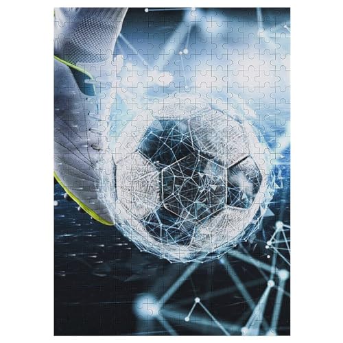 Fußball Sport 300 Teile Puzzles Für Erwachsene Holzpuzzle Familienpuzzlespiel Stressabbau-Puzzle Für Erwachsene Kinder Ab 12 Jahren （42×30cm） von GGJJTT