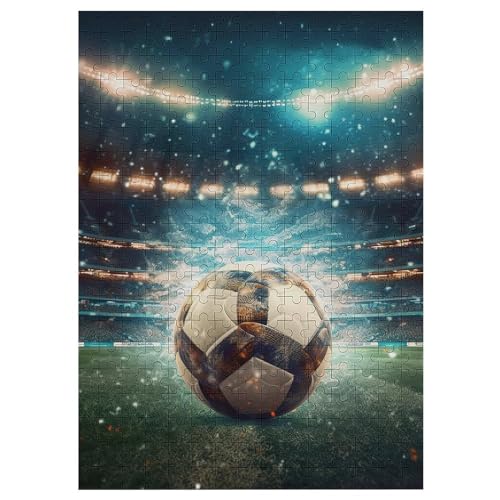 Fußball Sport Holzpuzzle 300 Teile Klassische Puzzles Erwachsene Kinder Puzzle DIY Kit Holzspielzeug Einzigartiges Geschenk Moderne Wohnkultur （42×30cm） von GGJJTT