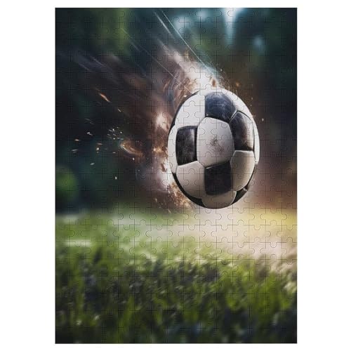 Fußball Sport -Puzzle, 300 Teile,Holzpuzzle Für Erwachsene Kinder, Lustiges Spielzeug, Denkspiel, Spielzeug, Bildungsspiel, Herausforderung, Pädagogisch, （42×30cm） von GGJJTT