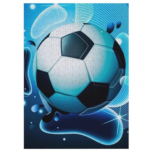 Fußball Sport -Puzzle, 300 Teile,Holzpuzzle Für Erwachsene Kinder, Lustiges Spielzeug, Denkspiel, Spielzeug, Bildungsspiel, Herausforderung, Pädagogisch, （42×30cm） von GGJJTT