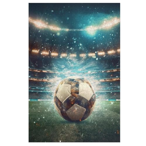 Fußball Sport Puzzle 1000 Teile,Puzzles Für Erwachsene, Impossible Puzzle, Geschicklichkeitsspiel Für Die Ganze Familie, Puzzle Kinder,Holzpuzzle-Geschenk,Raumdekoration, （78×53cm） von GGJJTT