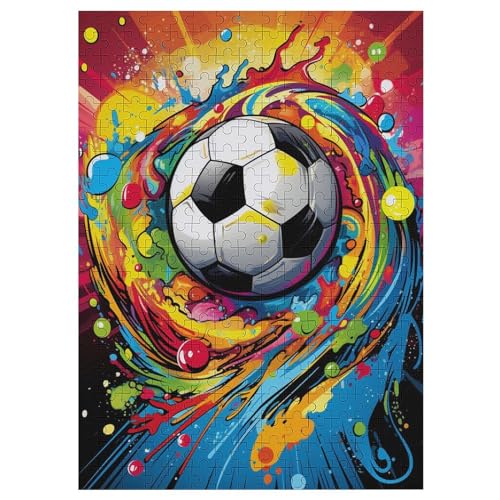 Fußball Sport Puzzles 300 Teile Erwachsener Kniffel Spaß Für Die Ganze Familie - 300 Puzzleteilige Motive, Holzpuzzle Kinder Erwachsene, Impossible Puzzle Schwer （42×30cm） von GGJJTT