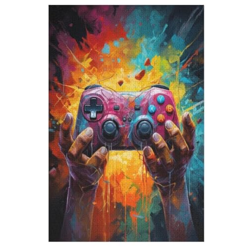 Gamepad,1000 Teile,Holzpuzzle,einzigartiges Puzzle,kreatives Puzzle,Geschenk Für Erwachsene,Familienspiel,Herausforderungsaktivität,（78×53cm） von GGJJTT