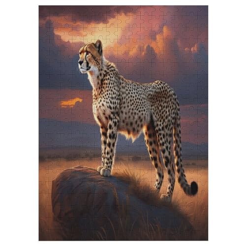 Gepard Puzzles 300 Teile Erwachsener Kniffel Spaß Für Die Ganze Familie - 300 Puzzleteilige Motive, Holzpuzzle Kinder Erwachsene, Impossible Puzzle Schwer （42×30cm） von GGJJTT