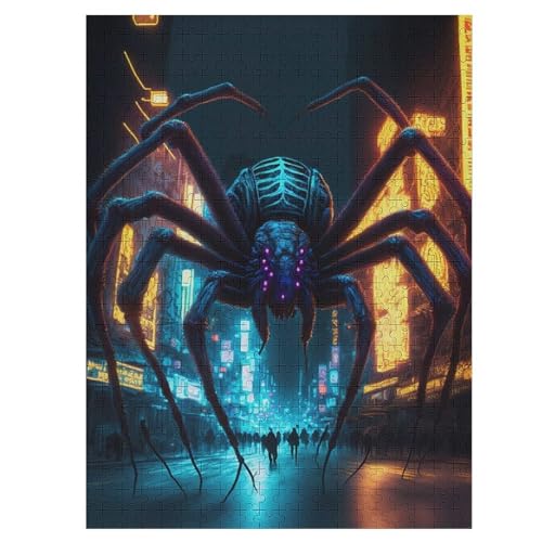 Giant Spinne Holzpuzzle 500 Teile,Puzzles Für Erwachsene, Impossible Puzzle, Geschicklichkeitsspiel Für Die Ganze Familie,Home Dekoration Puzzle, Puzzle Kinder Legespiel （55×41cm） von GGJJTT